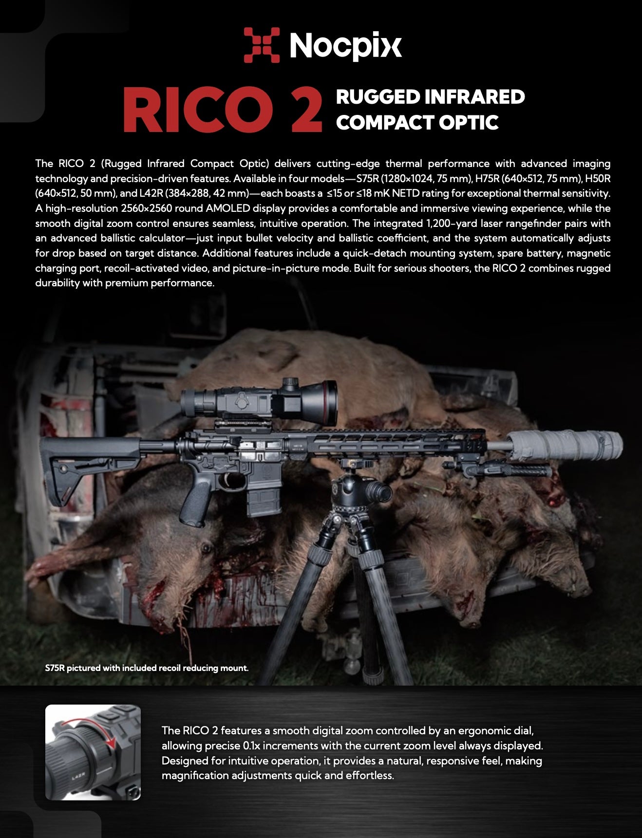 NOCPIX RICO2 S75R Thermal Weapon Sight 1280x1024 75mm